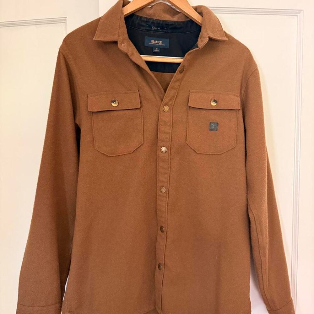 Roark brown button up shirt in